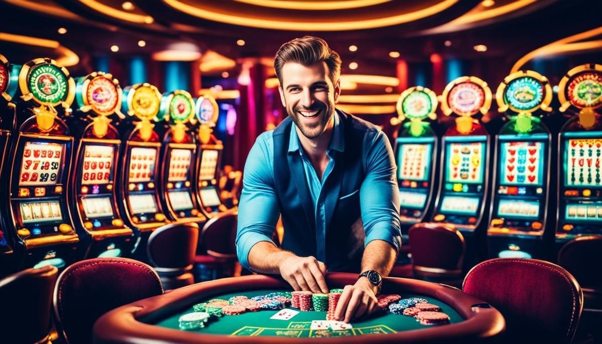 Smartphone screen showing perya casino slot game interface in portrait mode